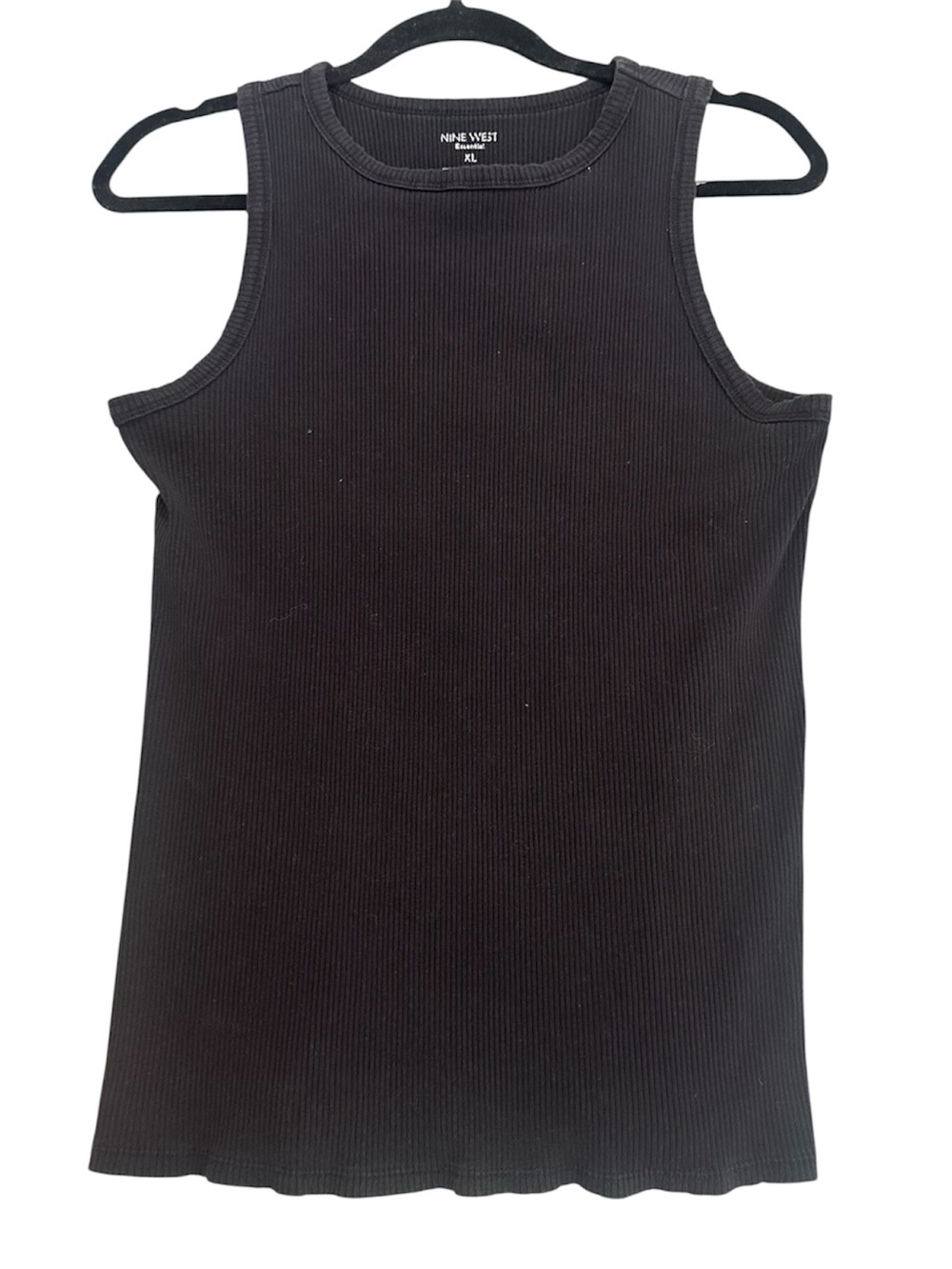 Nine West Black Ribbed Tank Top